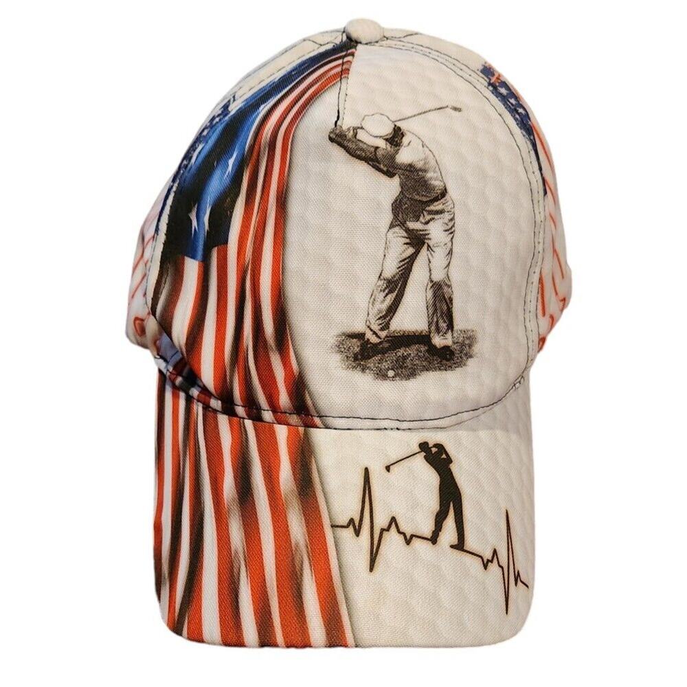 Patriotic GOLF Multi Color Hat Snapback Baseball Cap Worn Once